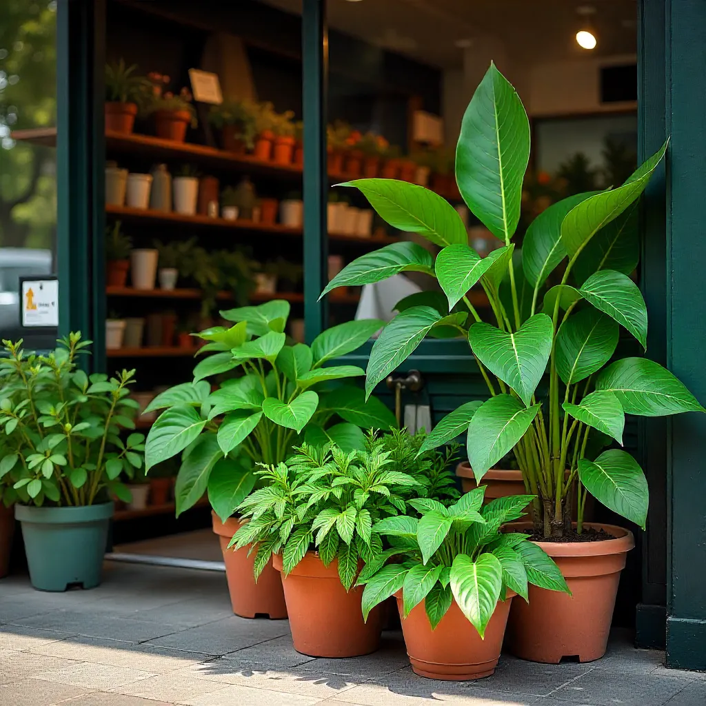 Succulent pots with natural light indoors