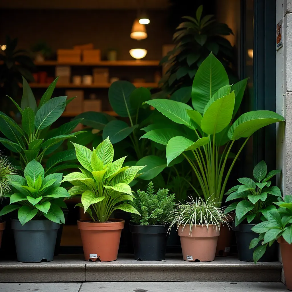 Modern cozy interior with plant display